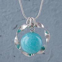 Amazonite pendant necklace,