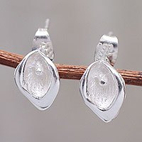 Sterling silver stud earrings,