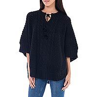 Alpaca blend poncho,