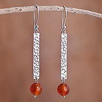 Carnelian dangle earrings,