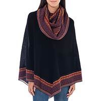 100% alpaca poncho,