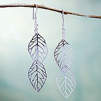 Sterling silver waterfall earrings,