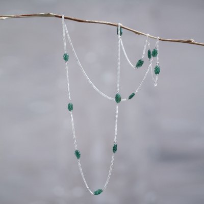 Amazonite station necklace, Fresh Foliage
