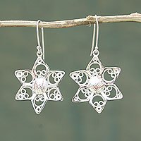 Sterling silver filigree earrings,