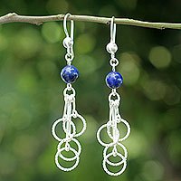 Lapis lazuli dangle earrings,