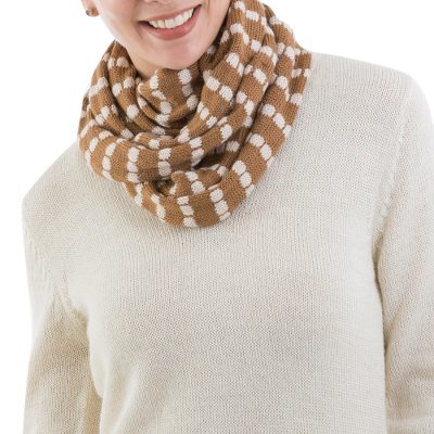 Alpaca blend infinity scarf, Parallel Brown