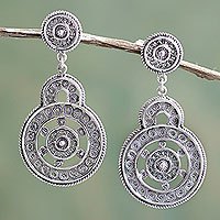 Sterling silver filigree earrings,