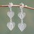 Sterling silver filigree dangle earrings, 'Three Hearts' - Handcrafted Filigree Heart Theme Silver Earrings thumbail