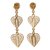 Gold vermeil filigree dangle earrings, 'Three Hearts' - Gold Vermeil Handcrafted Filigree Heart Theme Earrings (image 2a) thumbail