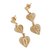 Gold vermeil filigree dangle earrings, 'Three Hearts' - Gold Vermeil Handcrafted Filigree Heart Theme Earrings (image 2b) thumbail
