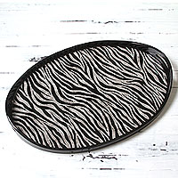 Glass tray Oval Zebra Kingdom Peru