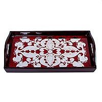 Glass tray Ruby Colonial Reflection Peru