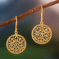 Gold plated filigree earrings, Natural Energy