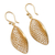 Gold vermeil filigree dangle earrings, 'Emerging' - Handcrafted Filigree Gold Vermeil Earrings (image 2d) thumbail
