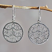 Sterling silver filigree earrings,