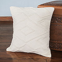 Wool cushion cover Diamonds in Ivory Peru