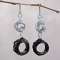 Aluminum dangle earrings,
