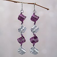 Aluminum dangle earrings,