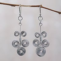 Aluminum dangle earrings,