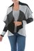Alpaca blend cardigan, 'Grey Scale' - Open Cape Collar Alpaca Blend Cardigan in Black White Grey thumbail