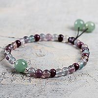 Fluorite and aventurine stretch bracelet,