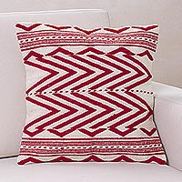 Wool cushion cover Crimson Energy Peru