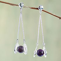 Amethyst filigree earrings,