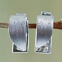 Sterling silver button earrings,