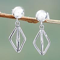 Sterling silver dangle earrings,