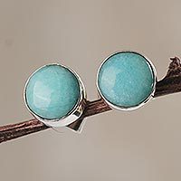 Amazonite stud earrings,