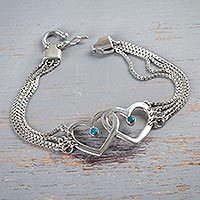 Chrysocolla heart bracelet,