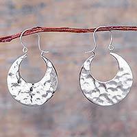 Sterling silver hoop earrings,