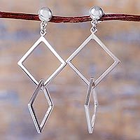 Sterling silver dangle earrings,