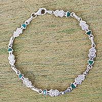Chrysocolla link bracelet,
