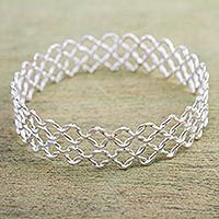 Silver bangle bracelet,