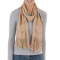 Cotton scarf Light Brown Allure Peru