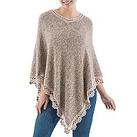 Alpaca blend poncho,