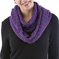 Alpaca blend infinity scarf Parallel Purple Peru