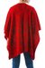 Reversible alpaca blend ruana cape, 'Cherry Leaf' - Reversible Red Alpaca Blend Andean Ruana Cloak (image 2c) thumbail