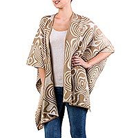 Reversible alpaca blend ruana,