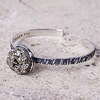 Pyrite cuff bracelet,