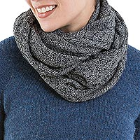 100% alpaca infinity scarf Infinitely Grey Peru