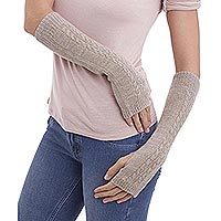 100% alpaca arm warmers,