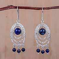 Sodalite chandelier earrings,