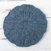 Featured review for 100% alpaca beret, Azure Leaves