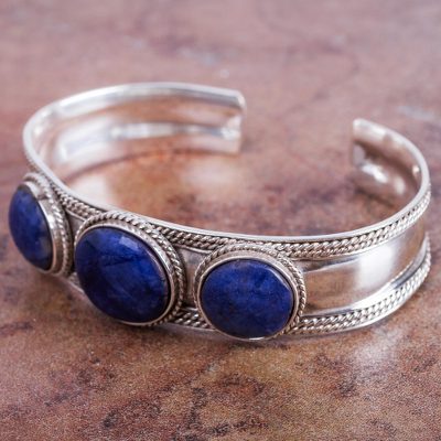 Sodalite cuff bracelet, Sodalite Twist
