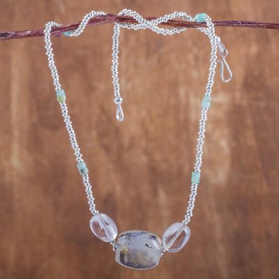 Opal and quartz beaded necklace, Lustrous Beauty
