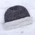 100% alpaca reversible hat, 'Snow at Dusk' - Hand Knitted Reversible Grey and Ivory Alpaca Hat (image 2) thumbail