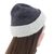 100% alpaca reversible hat, 'Snow at Dusk' - Hand Knitted Reversible Grey and Ivory Alpaca Hat (image 2c) thumbail