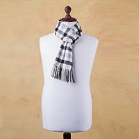 100% baby alpaca scarf Monochrome Peru